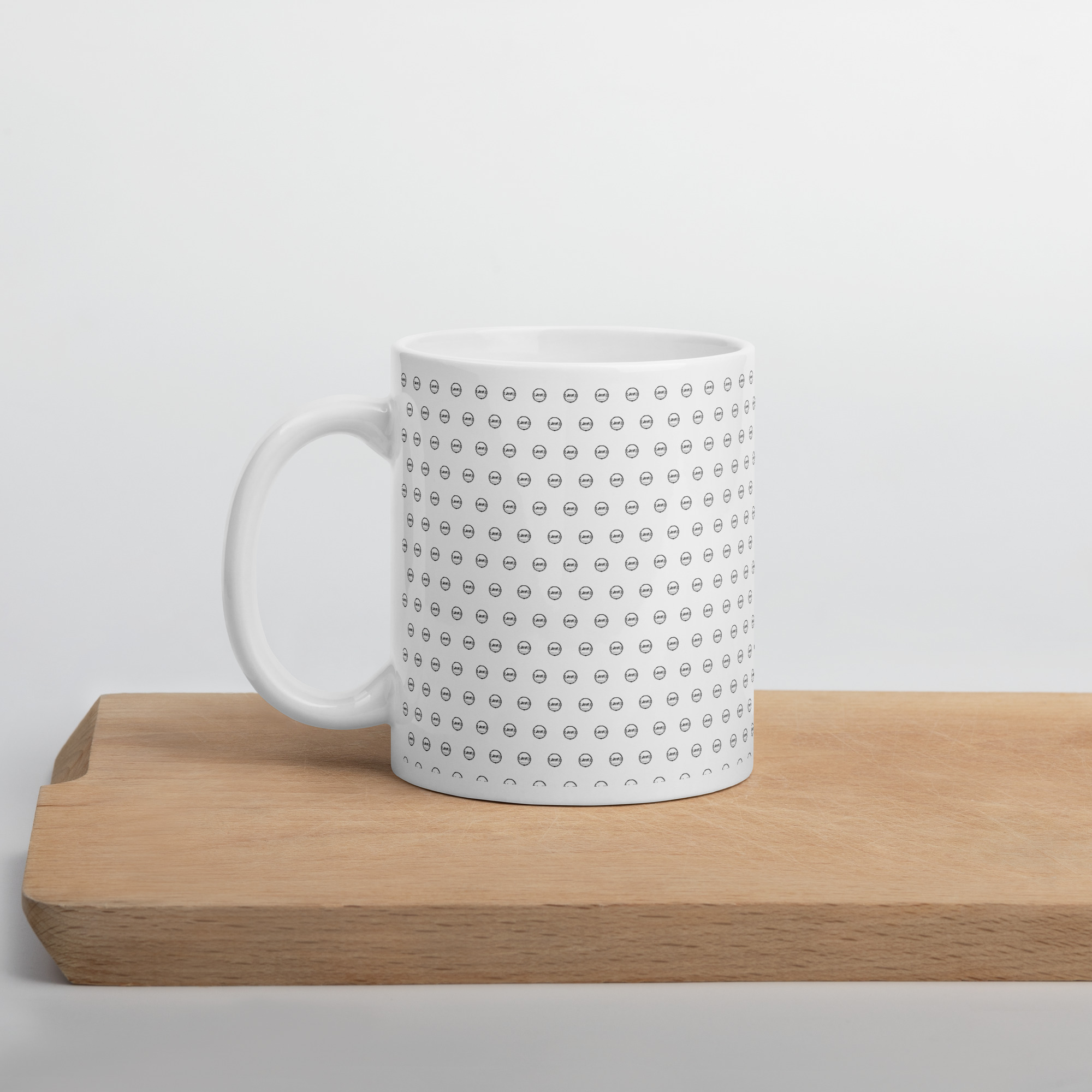 White glossy mug