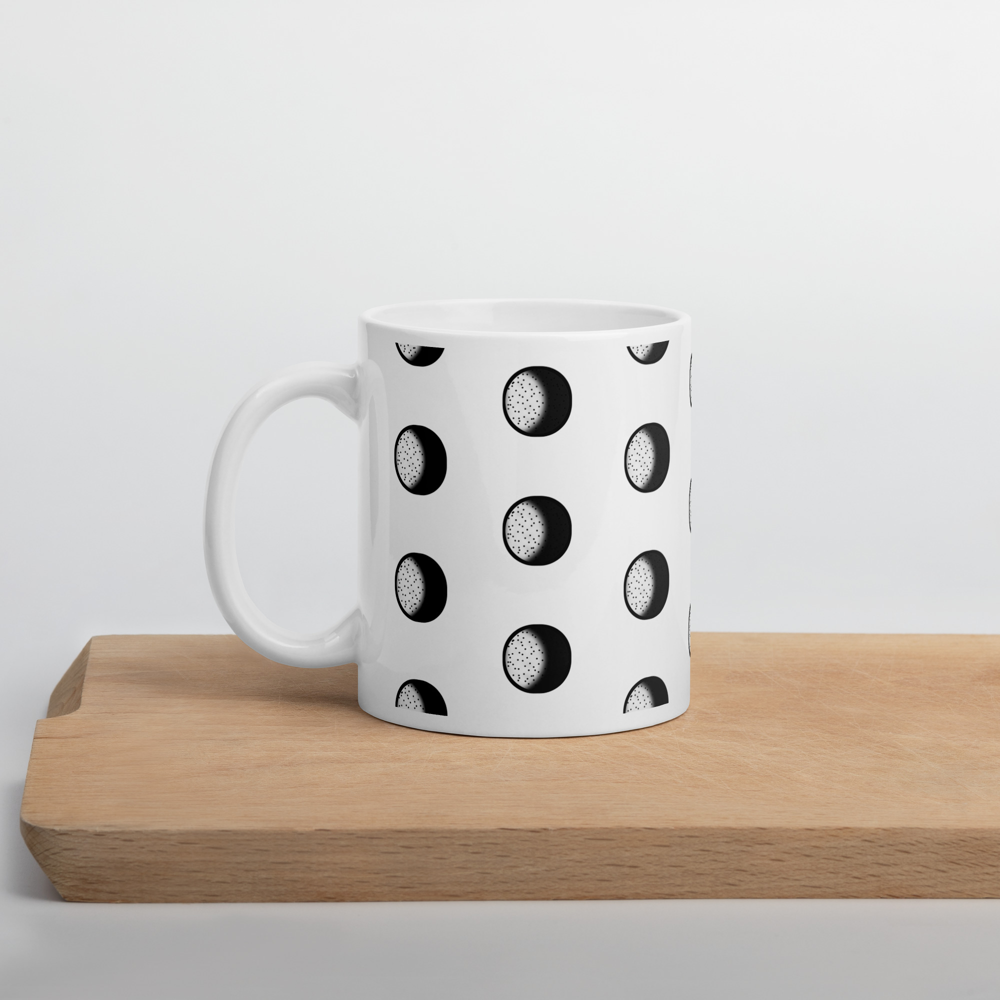 White glossy mug