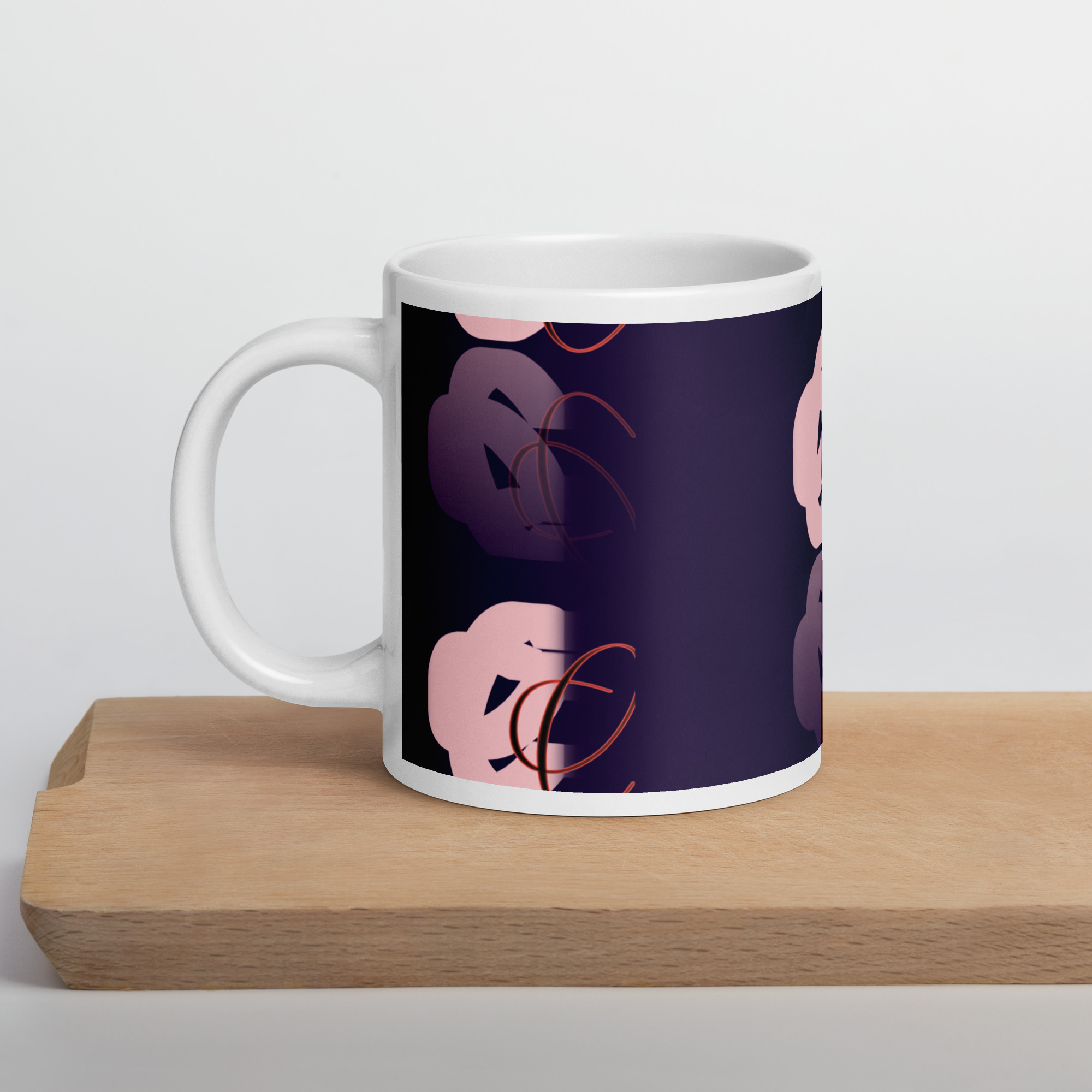 White glossy mug