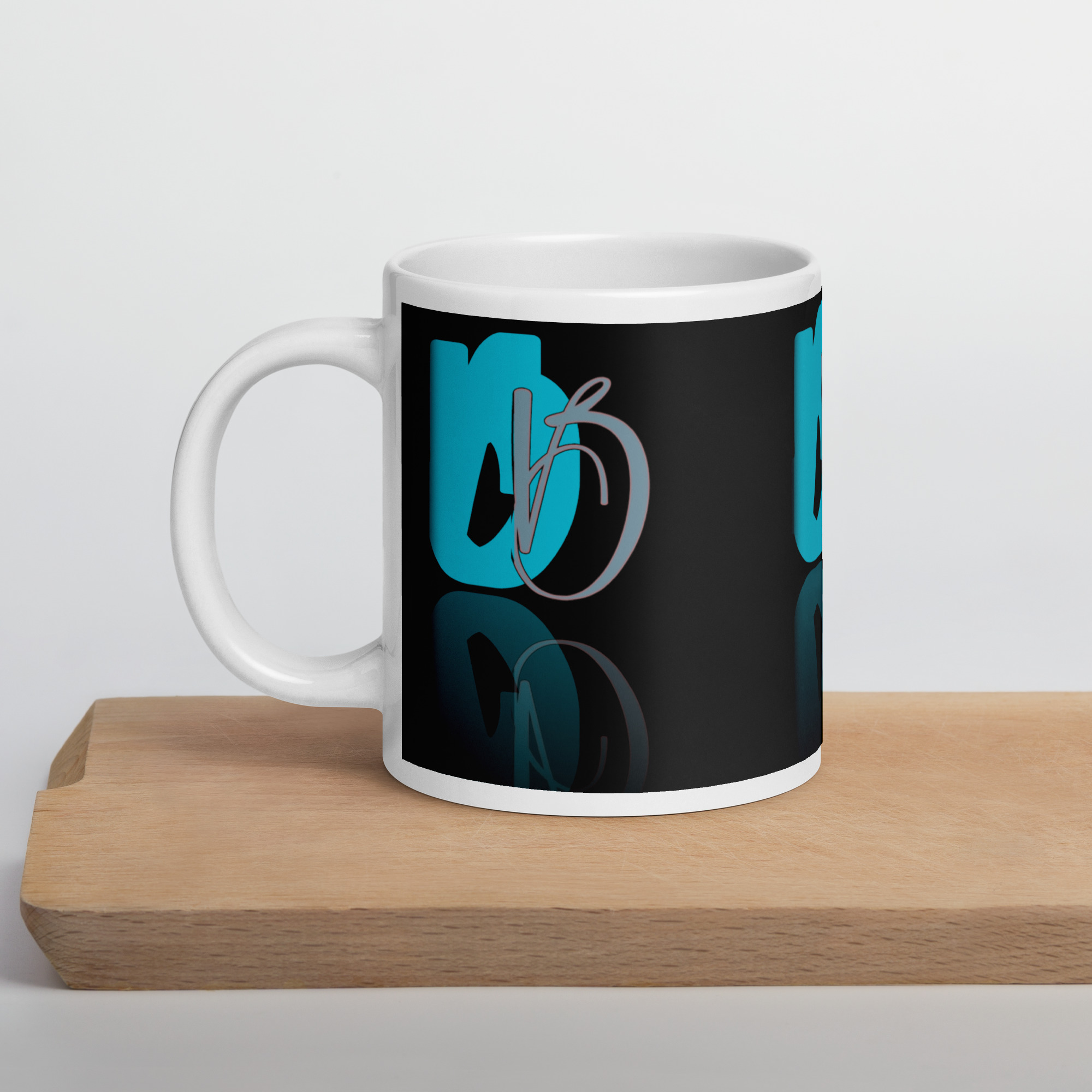 White glossy mug