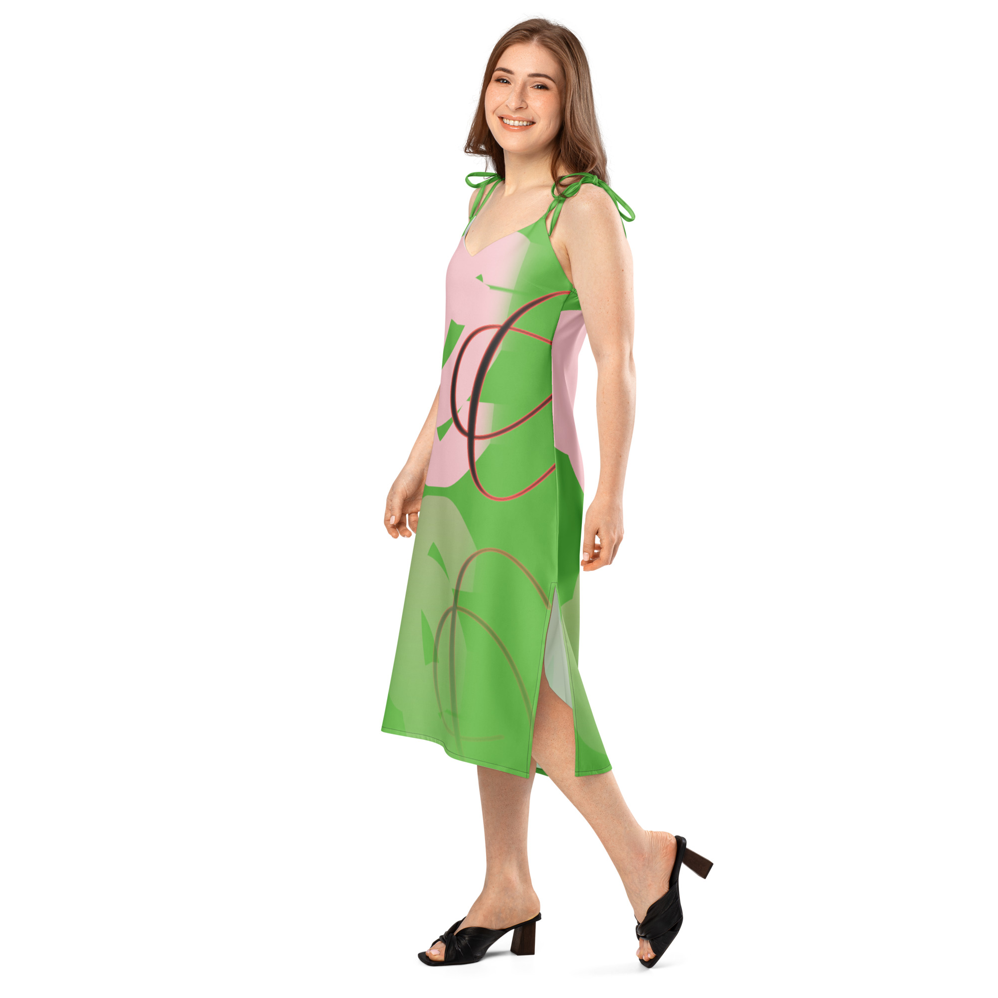 Tie-strap midi dress - Image 4