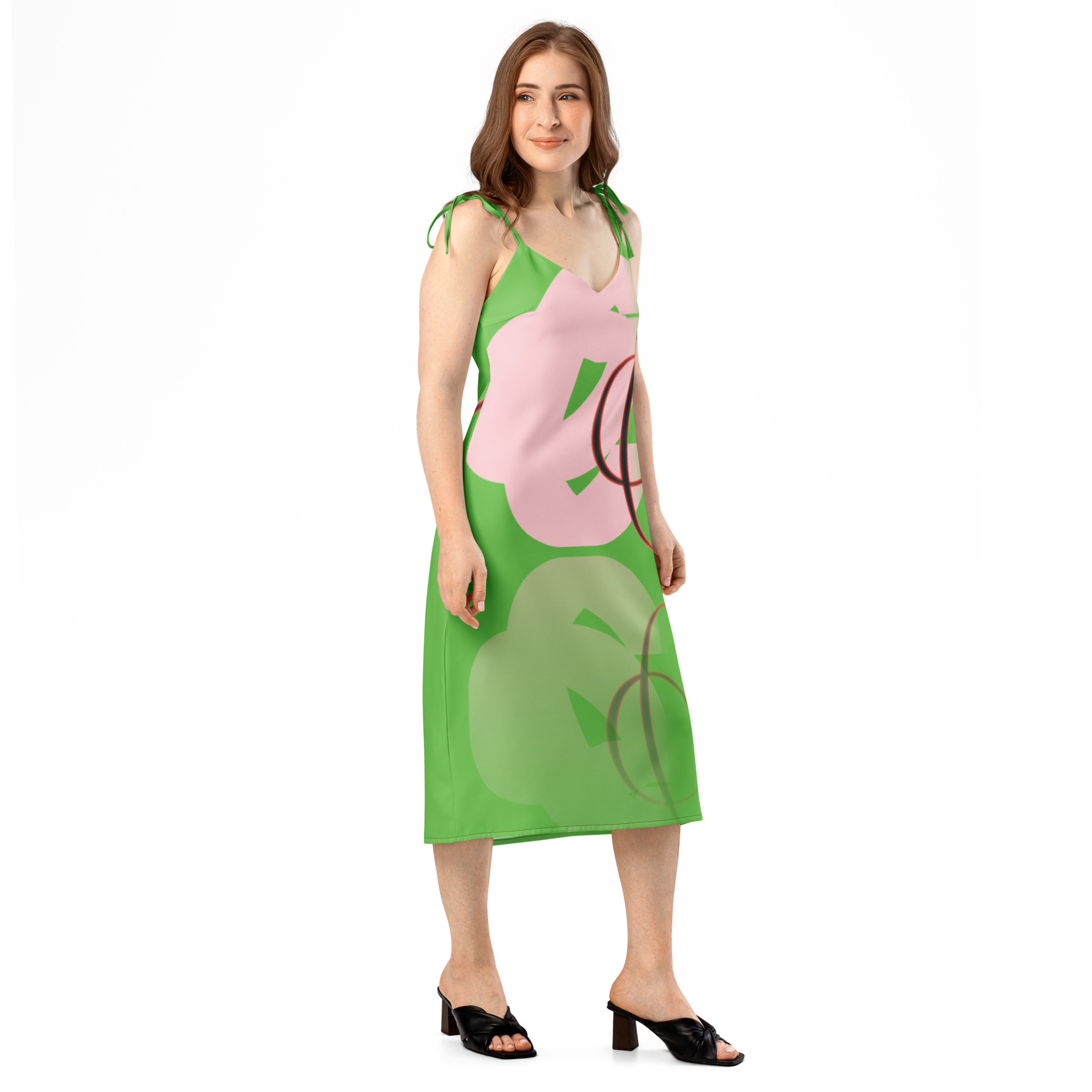 Tie-strap midi dress