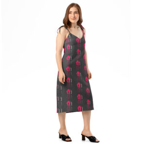 Tie-strap midi dress